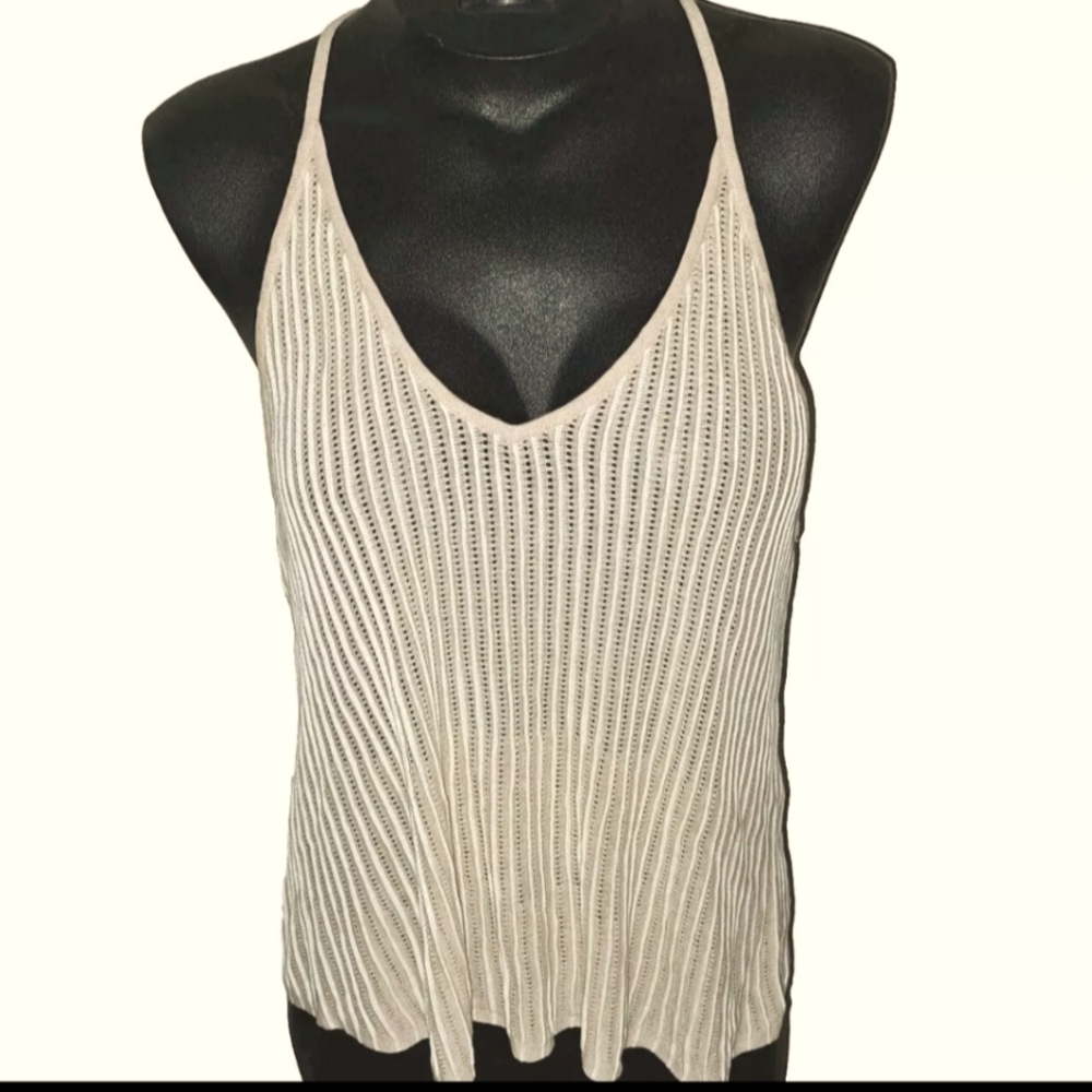BCBG MAXAZRIA Pink & White Tank Top Women's Size Medium Shirt Designer B38#2